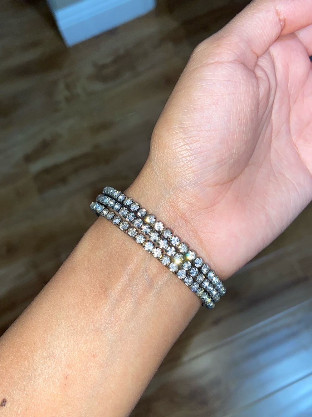 Elegant Silver Rhinestone Bangles